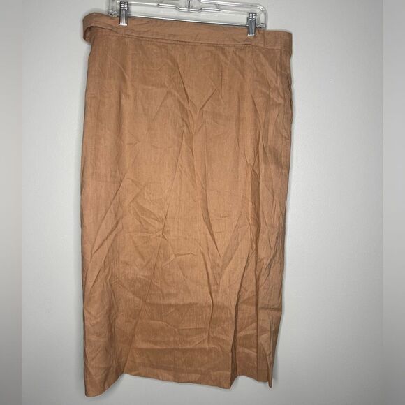 Vince Buckle linen-blend wrap skirt NWOT - Picture 8 of 10
